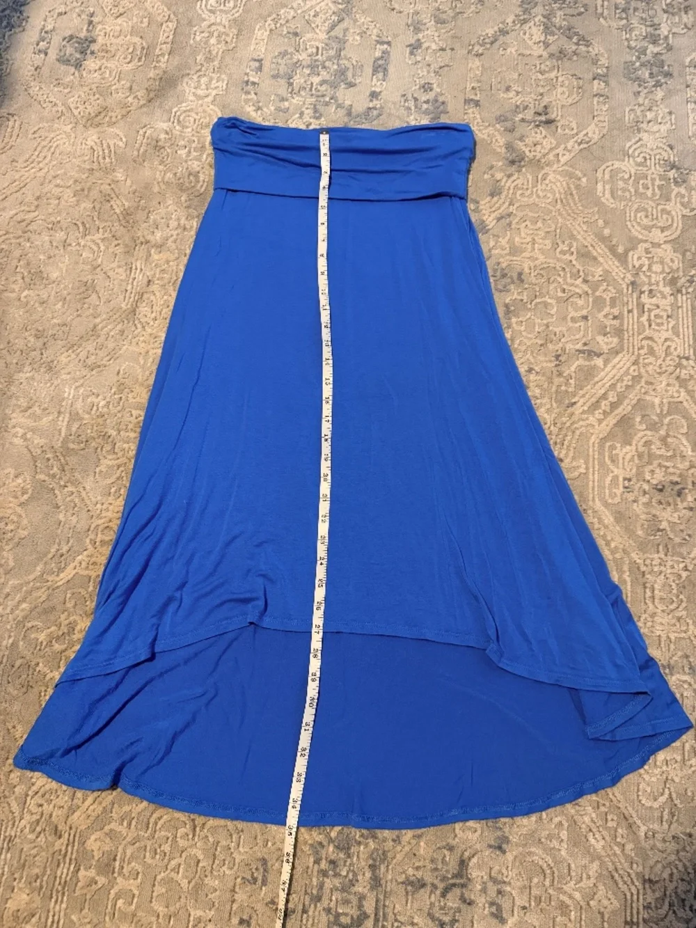 Olivia Moon Royal Blue High Low Maxi Skirt Foldover Waist